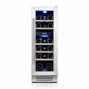 Yeego 12 Inch Wine Cooler and Refrigerator - 17 Bottles Wine Fridge with Glass Door, Dual Zone 40-65°F Digital Temperature Control Wine Cellar, Built In/Freestanding/Under Counter for Home Bar Office Yeego 12 Inch Wine Cooler and Refrigerator - 17 Bottles Wine Fridge with Glass Door, Dual Zone 40-65°F Digital Temperature Control Wine Cellar, Built In/Freestanding/Under Counter for Home Bar Office