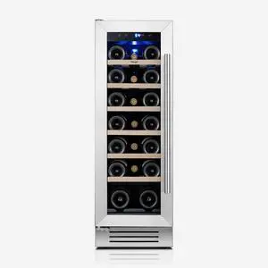 Yeego 12 Inch Wine Cooler Refrigerator - 20 Bottle Wine Fridge with Glass Door, 40-65°F Temperature Control, Adjustable Shelves & Blue LED Light, Built-In/Freestanding Wine Cellar for Home Bar Kitchen Yeego 12 Inch Wine Cooler Refrigerator - 20 Bottle Wine Fridge with Glass Door, 40-65°F Temperature Control, Adjustable Shelves & Blue LED Light, Built-In/Freestanding Wine Cellar for Home Bar Kitchen