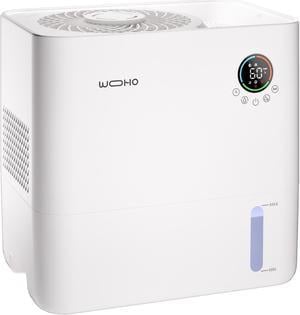 Wooohoo 5L Mist-Free Humidifier - Ultra-Quiet Smart Humidity Control with Aromatherapy, 12.5Hr Continuous Operation, Touch & Remote Control, Large Water Tank for Home/Bedroom/Office (1.32 gal)