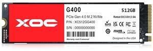 XOC G400 512 GB - NVMe SSD, M.2 PCIe  Gen 4.0, Up to 5200 MB/s Write, High-Performance Storage for Gaming, 4K Video Editing, and Multitasking - (512GB)
