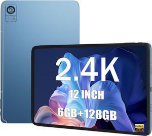 Elepad 12 Inch Large Screen Android Tablet with 2.0GHz Octa-Core CPU 6GB RAM 128GB ROM 2K Screen 8000mAh Dual Camera, 2.4/5G WiFi Tablets with Android 12 BT for Kids Adults Gaming Watching Movies TV