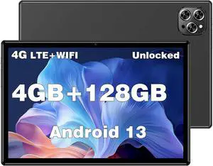 Elepad 2024 Newest Tablet Cellular Android Tablets Octa-Core Android 13 Unlocked Tablet with SIM Card Slot, 128GB ROM+4GB RAM, 10 Inch 5MP+13MP Camera/5G WIFI GPS/BT/6000mAh/1280*800 IPS Screen