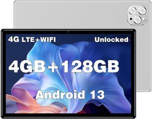 Elepad 2024 Newest Tablet Cellular Android Tablets Octa-Core Android 13 Unlocked Tablet with SIM Card Slot, 128GB ROM+4GB RAM, 10 Inch 5MP+13MP Camera/5G WIFI GPS/BT/6000mAh/1280*800 IPS Screen