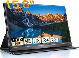 EVICIV 15.6" 1080P Portable Gaming Monitor 450Nits 100%sRGB w/VESA HDMI USB C For Computer Laptop PC