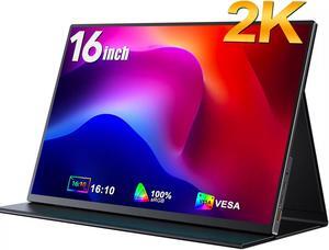 EVICIV 2.5K Portable Monitor 16" 2K QHD 500 Nits HDMI USB C Second Display