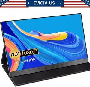 EVICIV 1080P Computer Monitor Gaming Monitor 17.3" USB C/HDMI/Mini DP Display with VESA