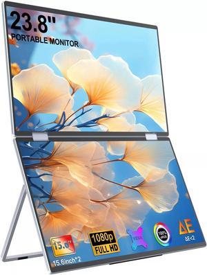 EVICIV 15.6" Folding Dual Portable Monitor 1080P IPS FHD Laptop Screen Extender w/HDMI