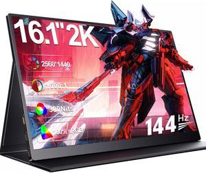 EVICIV 16.1" 2K 144Hz Portable Monitor 1440p Gaming Monitor 144Hz HDR USB C Screen VESA 100%sRGB