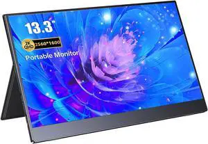 EVICIV Portable Monitor 13.3" 2K 2560*1600 60Hz 100% sRGB 16:10 Ultra Slim Computer Game Monitor For Laptop/Smartphone/Game