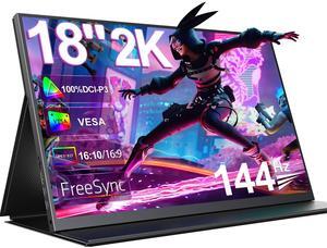 EVICIV 18" Portable Gaming Monitor 144Hz 2560*1600 2K Freesync Screen Switch Display