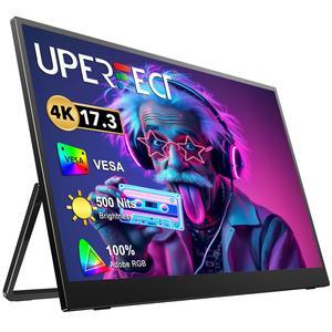 EVICIV 4k Portable Monitor 17.3'' 100% Adobe RGB 500Nits 1500:1 UHD HDR FreeSync Gaming Traver Office Monitor w/ VESA