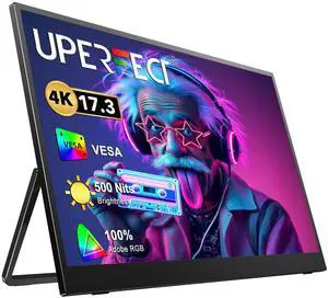EVICIV 4K Monitor 17.3" 3840x2160 Portable Monitor 500 Nits Laptop Screen Office Monitor 1500:1 4K Gaming Monitor w/ VESA For Xbox PS 5 Switch