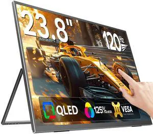 EVICIV 24" FHD 120Hz Portable Touchscreen Monitor, 100% sRGB, Built-in Stand & VESA Mount, HDMI/USB-C, for Laptop, MacBook, Steam Deck, Gaming and Work