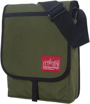 MANHATTAN PORTAGE MANHATTAN LAPTOP BAG, 13" LAPTOP BAG WITH ADJUSTABLE STRAPS, WATER RESISTANT FABRIC LAPTOP BAG, LAPTOP MESSENGER BAG FOR MEN & WOMEN, OLIVE.