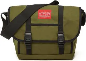 MANHATTAN PORTAGE NY MESSENGER BAG JR (MD), CROSS BODY MESSENGER BAG WITH WATER RESISTANT COATING, STYLISH AND FUNCTIONAL MESSENGER BAG, OLIVE