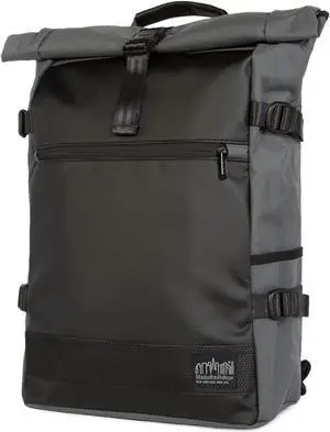 MANHATTAN PORTAGE PROSPECT BACKPACK VER.2, ROLL TOP DESIGN BACKPACK, SPACIOUS MAIN COMPARTMENT BACKPACK WITH PADDED LAPTOP SPACE., GREY