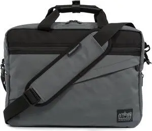 Manhattan Portage Second Avenue Laptop Briefcase Bag, Laptop Briefcase with Removable Strap. Laptop Messenger Bag with Padded Laptop Compartment, Grey.