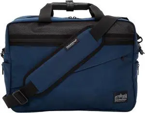 Manhattan Portage Second Avenue Laptop Briefcase Bag, Laptop Briefcase with Removable Strap. Laptop Messenger Bag with Padded Laptop Compartment, Navy.