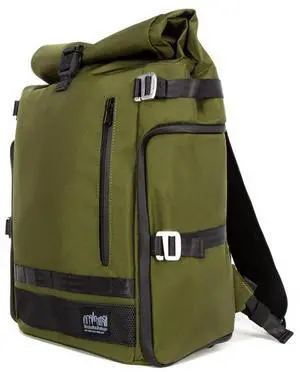 Manhattan Portage Focus Camera Bag, Camera Backpack with Roll Top Design, Camera Bag with Removable 15" Laptop Sleeve, Olive