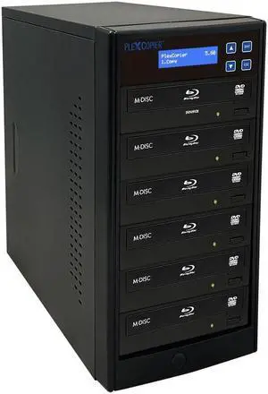 PlexCopier 1 to 5 Blu-ray BD BDXL M-Disc CD DVD Duplicator Copier Tower with FREE Copy Protection