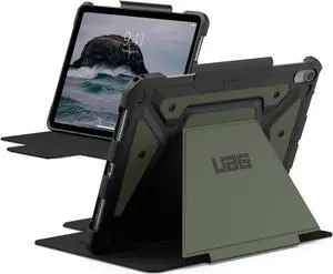 URBAN ARMOR GEAR UAG Designed for iPad Air 11" Case (6th/7th Gen 2024-2025) M3 A3266 A3267 - Rugged Auto Sleep/Wake Folio Cover with Pencil Holder & Multi-Angle Adjustable Stand, Metropolis SE Olive
