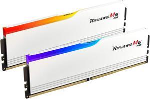 G.SKILL Ripjaws M5 RGB Series (Intel XMP 3.0) DDR5 RAM 96GB (2x48GB) 5200MT/s CL40-40-40-83 1.10V Desktop Computer Memory UDIMM - Matte White (F5-5200J4040A48GX2-RM5RW)