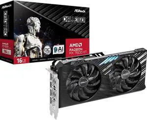 ASRock AMD Radeon RX 7600 XT Challenger 16GB OC GDDR6 DisplayPort HDMI 0dB Silent Cooling 7680 x 4320 18 Gbps 128-Bit Graphics Card