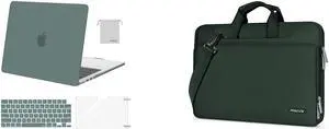 MOSISO Compatible with MacBook Air 13.6 inch Case 2022 Release A2681 M2 Chip, Plastic Hard Shell Case&Keyboard Cover&Screen Protector&Storage Bag&Matching Color Sleeve, Emerald Green
