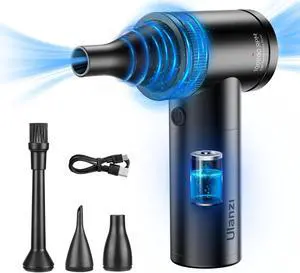 ULANZI CO23 Electric Air Duster Kit, 2-in-1 Design w 3 Replacable Nozzles, 4 Gear Intelligent Mechanism Dust Blower & Vacuum Cleaner, Professional Lens Cleaning Air Blower (40000~100000r/min, 5V/2A)