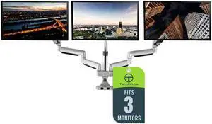 TechOrbits Universal Desk Mount for Triple Monitor - Fits Three 13-30" Monitors with Swivel & Clamp