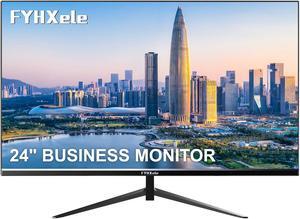 FYHXele 24 Inch Computer Monitor, FHD 1920 x 1080P Office PC Monitor IPS Display180Hz, HDMI, DP, Frameless, VESA Mountable, Eye Protection, Ergonomic Tilt Adjustment, Built-in Speakers, Black