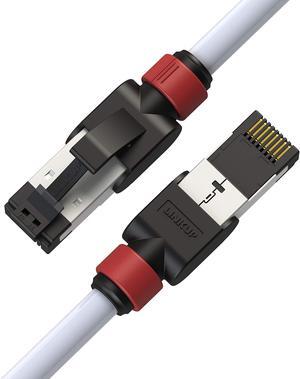 LINKUP - [Tested with Versiv CableAnalyzer] Cat7 Ethernet Cable -1 FT (12 Pack) 10G Double Shielded RJ45 S/FTP | Network Internet LAN Switch Router Game | High-Speed | 26AWG White