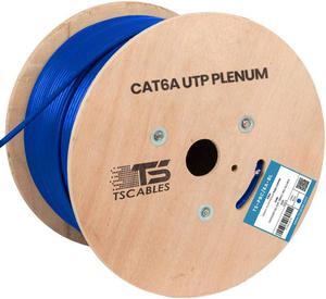 Cat6A Plenum (CMP), 1000ft, 23AWG | 100% Solid Bare Copper | Unshielded Twisted Pair (UTP) Bulk Ethernet Cable, Available in Blue, White & Black Color (Cat6A Plenum Blue)