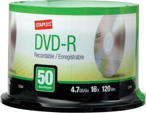 Staples 623616 4.7Gb 16X Dvd-R Spindle 50/Pack (13164)
