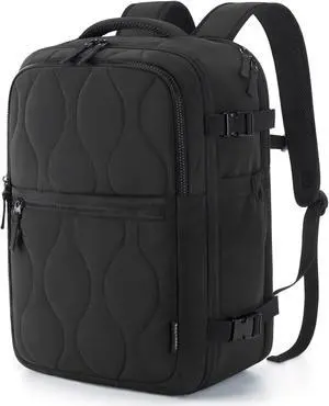 BAGSMART Travel Backpack Carry On Flight Approved for Women Men, TSA Approved Luggage, Large Personal Travel Bag Fit 17 Inch Laptop, 30L Water Resistant Stylish Backpack, Black