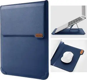 Nillkin 14 inch Laptop Sleeve Case Laptop Stand Adjustable,Computer Shock Resistant Bag with Mouse Pad for 13" MacBook Pro and MacBook Air M4(2025),XPS 13,Surface Book 13.5",12.9" New iPad Pro,Blue