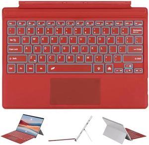 mobee Type Cover for Microsoft Surface Pro 7+/ Pro 7 / Pro 6 / Pro 5 / Pro 4 / Pro 3,Slim Bluetooch Type Keyboard with Multi-Touch Trackpad Tablet Keyboard (Red with Backlit)