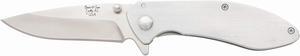 Bear & Son Stainless Frame Lock Folding Knife, 2-7/8" High Carbon Stainless Steel Blade, 100% Stainless Steel Construction (112)