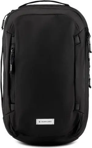 HEIMPLANET Original, Transit Line DAYPACK 24L, backpack with laptop compartment and clamshell opening, made from waterproof DYECOSHELL material, Supports 1% for The Planet (Black)
