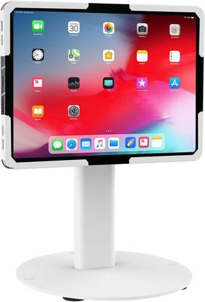 Mount-It! Universal Tablet Stand with Tilt, Anti-Theft Retail iPad POS Kiosk Stand, Fits Tablets from 9.7" to 13" Screen Size, 90deg Rotation for Portrait and Horizontal Viewing, Durable Steel, White
