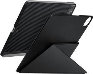 PITAKA Magnetic Case & Multi-folio for iPad Pro 12.9 6th/5th Gen (2022/2021), Magic Keyboard Compatible Case and Multi-fold Folio with Hidden Magnetic Apple Pencil Holder - Black