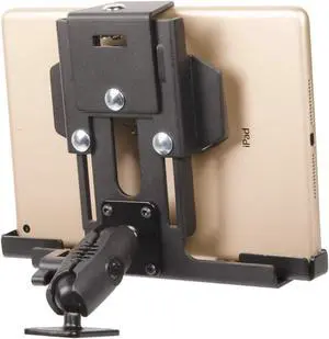Tackform Metal Locking Tablet Mount for Car, Truck or Semi [ELD Ready] Heavy Duty Drill Base -Compatible with iPad, Galaxy and Other Tablets with a 7-10" Screen Size
