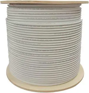 TSCables | Cat6 Plenum Shielded (CMP) Overall Foil Shield (F/UTP), 1000ft, 23AWG | 100% Solid Bare Copper | 550MHz | Bulk Ethernet Cable (Cat6 Plenum Shielded, White, 1000ft)