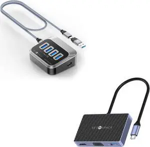 SETMSPACE USB C Multiport with 4 Port, USB Hub 5 in 1