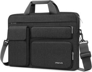 MOSISO Laptop Shoulder Bag Compatible with MacBook Air 15 inch M3 M2 2024 2023/Pro 16 M3 M2 M1 2024-2019,15-15.6 inch Notebook with 2 Raised&1 Flapover&1 Horizontal Pocket&Handle&Belt, Slate Gray