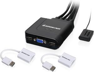 IOGEAR 2-Port VGA and DisplayPort Cable KVM Kit with Audio, GCS72DPKIT