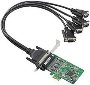 Moxa CP-104EL-A-DB9M 4 Port PCIe Board, w/ DB9M Cable, RS-232, Low Profile
