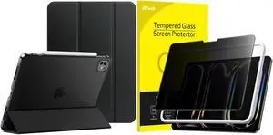JETech iPad Pro 13-Inch M4 (2024) Case and Privacy Screen Protector Bundle