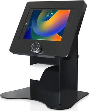 Anti-Theft Tablet Desk Stand  CTA Secured POS Kiosk with Password Lock & Printer Shelf for iPad 11 (A16) - Pro 11-inch M4 - Air 11-inch M3- iPad 10th Gen - Galaxy Tab & More Tablets
