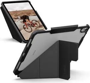 URBAN ARMOR GEAR UAG Designed for iPad Air 11" Case (6th/7th Gen 2024-2025) M3 A3266 A3267 - Rugged Adjustable Multi-Angle Stand Auto Sleep/Wake Folio Cover w/Pencil Holder, Essential Armor Black